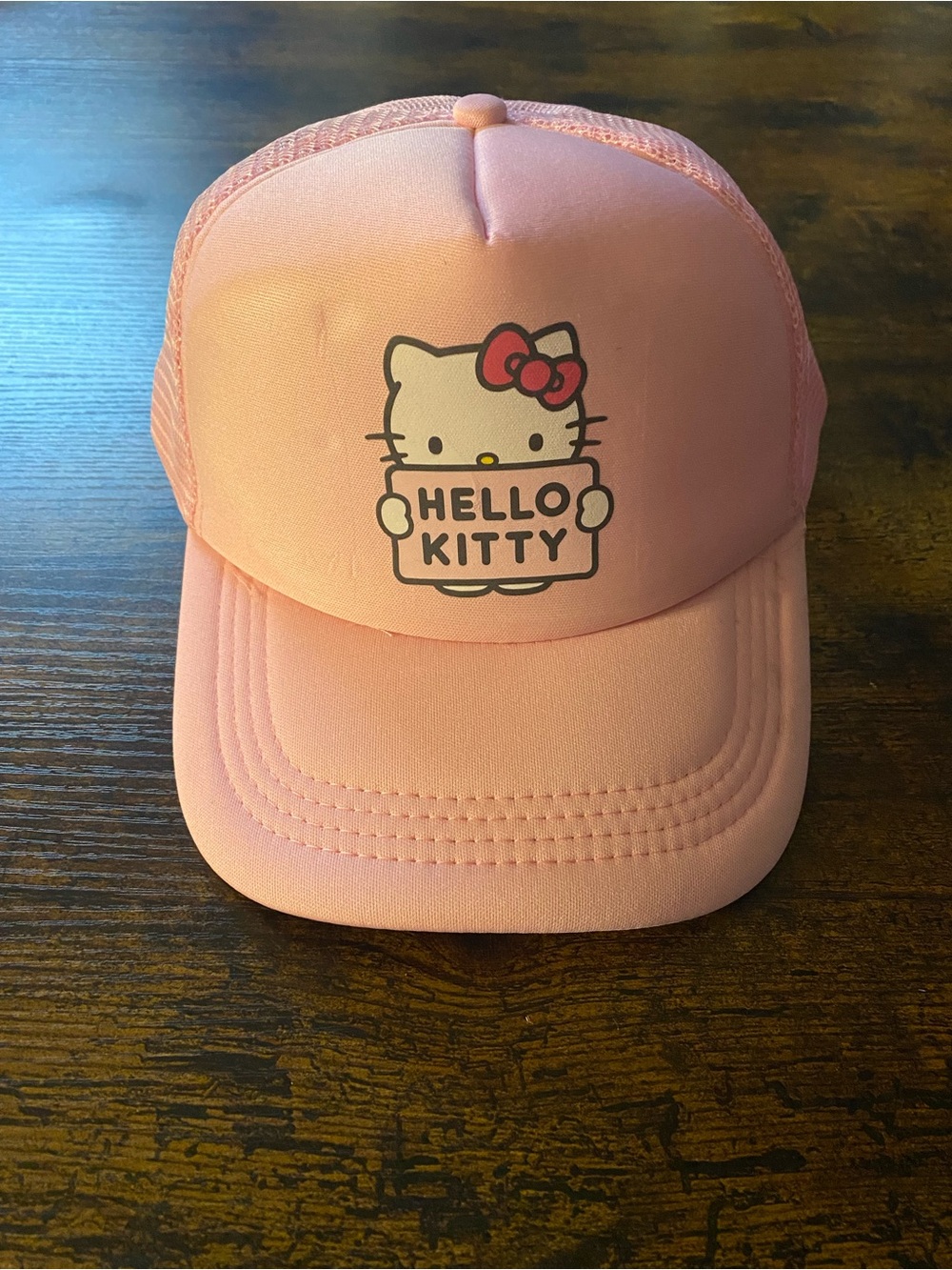 Customized Hello Kitty Pink Trucker Hat with Bow Logo